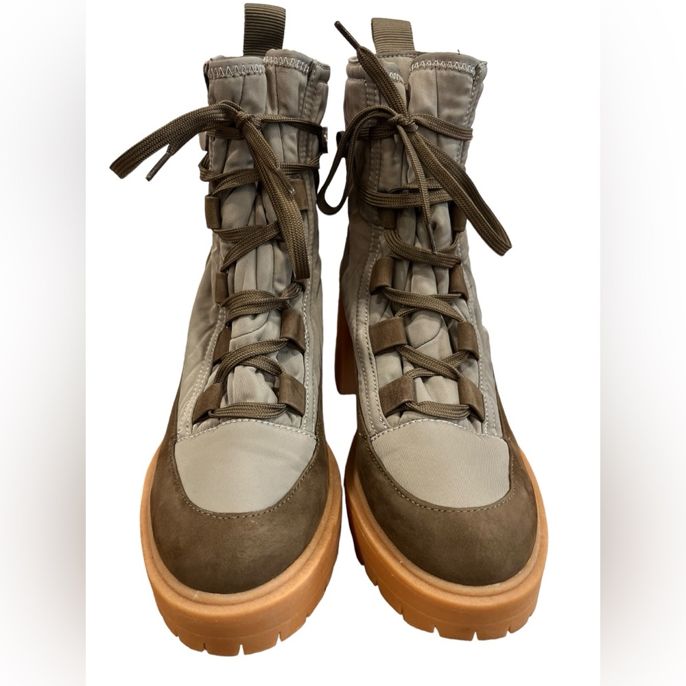 Dolce Vita Chunky Lug Sole Combat Boots Olive Taupe Block Heel Sz 10 - Picture 3 of 9